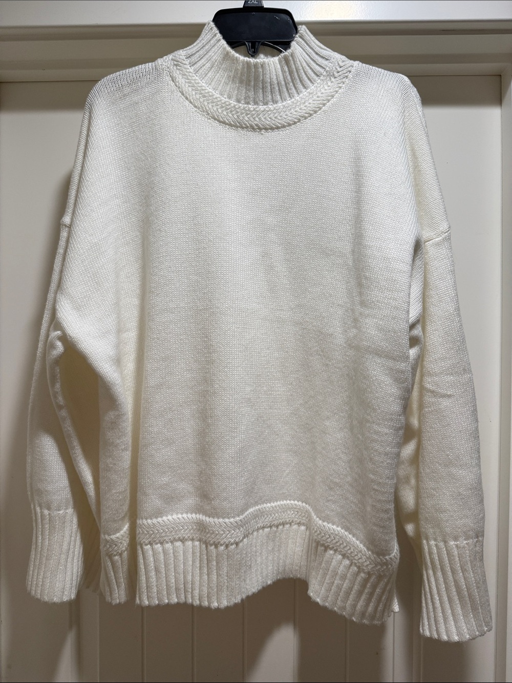 Women's off White Mock Neck Sweater